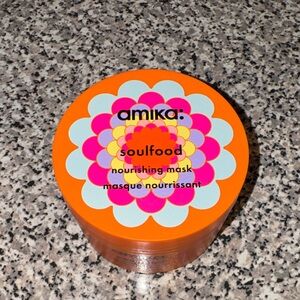 Amika Soulfood Mask in Bright Orange with Colorful Design